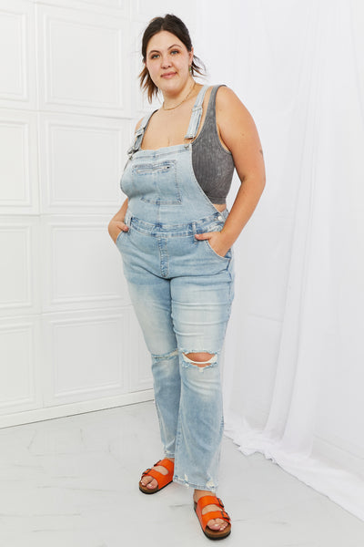 Judy Blue Melina Distressed Straight Leg Overalls  Southern Soul Collectives 