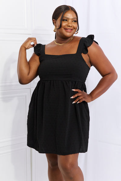 Culture Code Sunny Days Full Size Empire Line Ruffle Sleeve Dress in Black  Southern Soul Collectives 