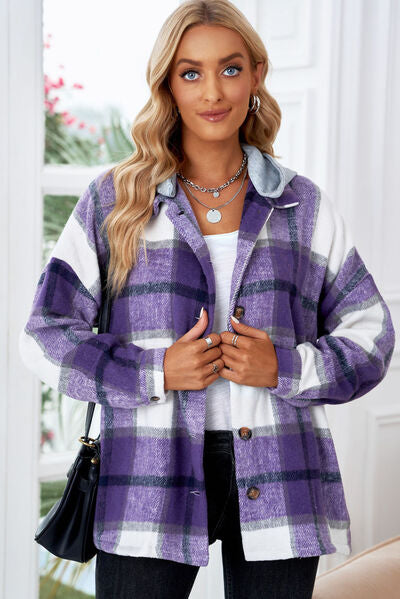 Button Up Plaid Hooded Jacket  Southern Soul Collectives