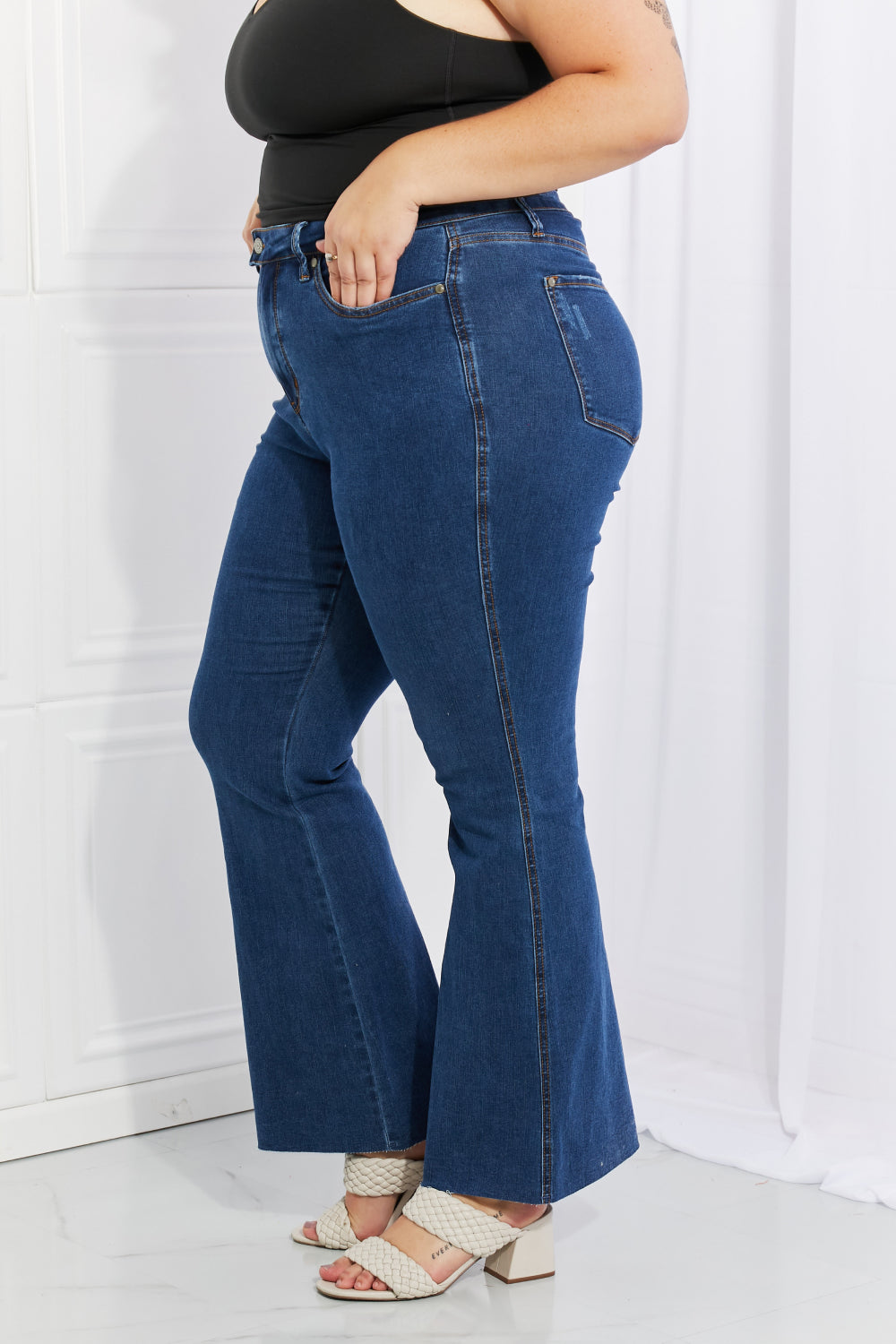 Judy Blue Ava Cool Denim Tummy Control Flare  Southern Soul Collectives 