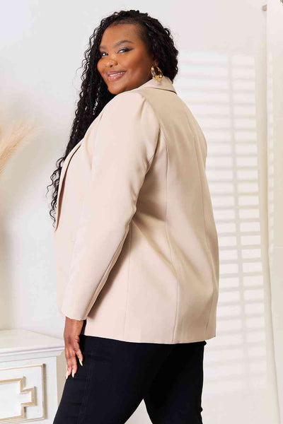Double Take Shawl Collar Long Sleeve Blazer  Southern Soul Collectives 