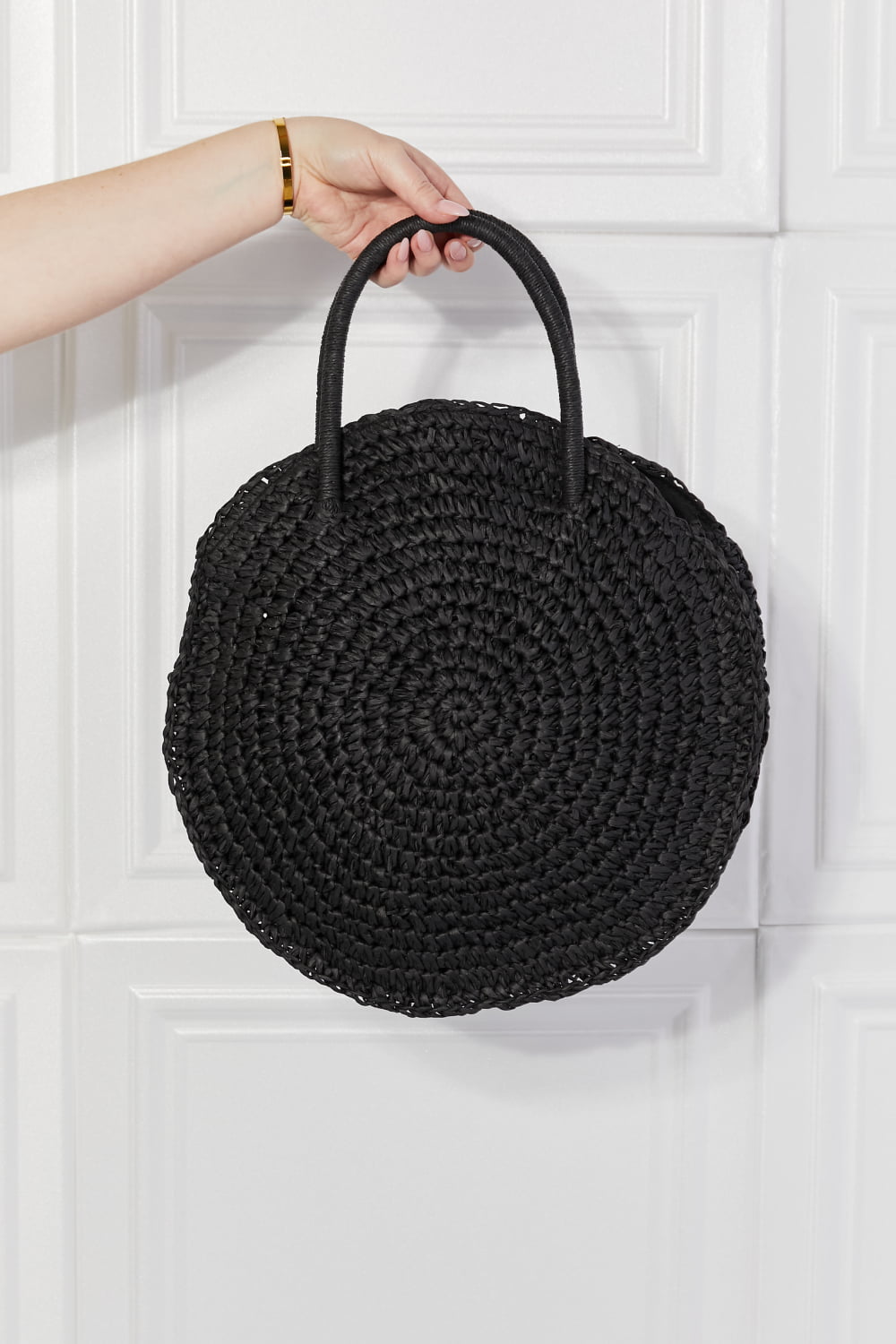 Justin Taylor Beach Date Straw Rattan Handbag in Black  Southern Soul Collectives 