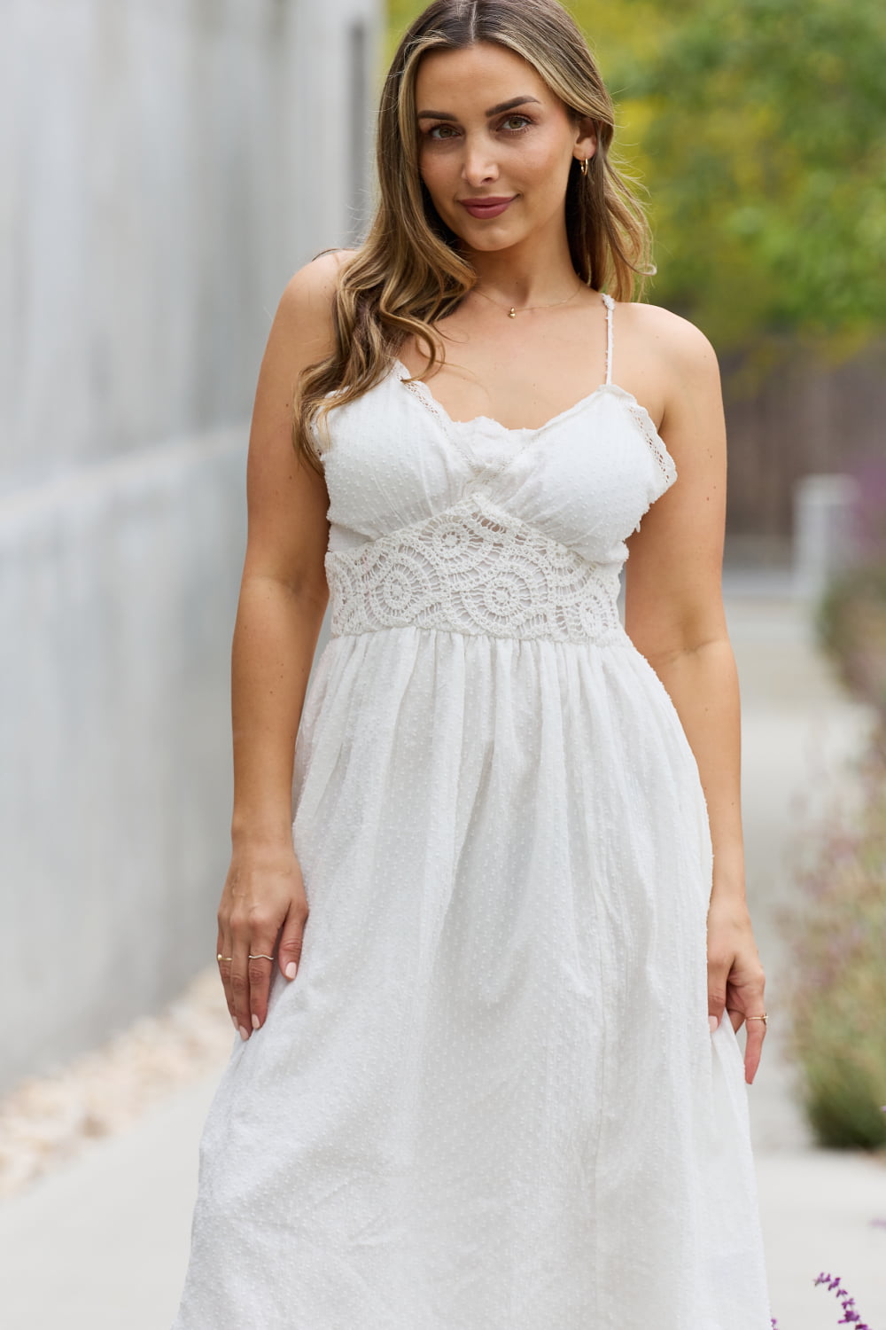 White Birch Full Size Lace Detail Sleeveless Lace Midi Dress  Southern Soul Collectives 