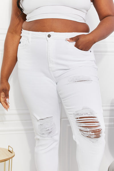 Kancan Full Size Juniper High Rise Slim Straight Distressed Jeans  Southern Soul Collectives 
