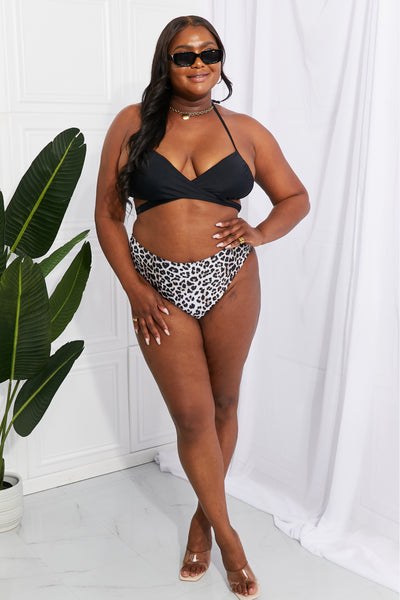 Summer Splash Halter Bikini Set in Black Leopard  Southern Soul Collectives 