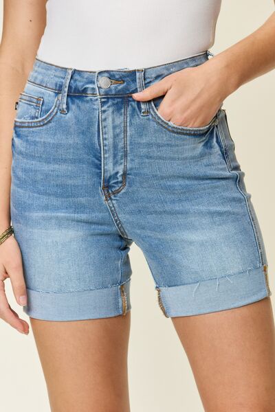 Judy Blue Tummy Control High Waist Denim Shorts  Southern Soul Collectives