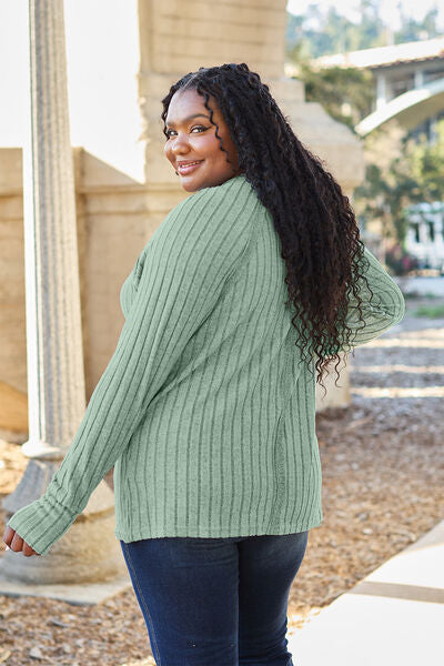 Ribbed Round Neck Long Sleeve Knit Top with Thumb Holes in Multiple Colors  Southern Soul Collectives