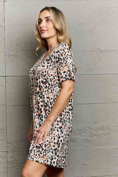 Quilted Quivers Button Down Sleepwear Dress in Animal Print  Southern Soul Collectives