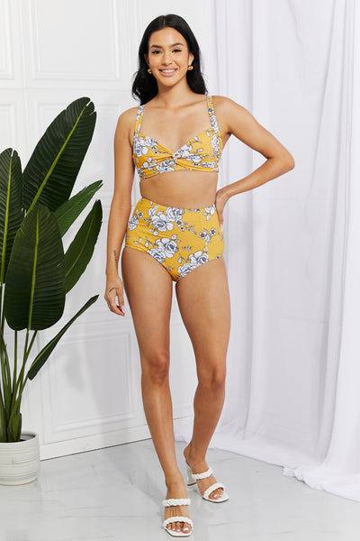 Marina West Swim Take A Dip Twist High-Rise Bikini in Mustard  Southern Soul Collectives 