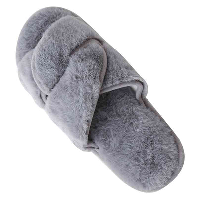 Faux Fur Twisted Strap Slippers  Southern Soul Collectives