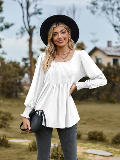 Puff Sleeve Pleated Blouse  Southern Soul Collectives 