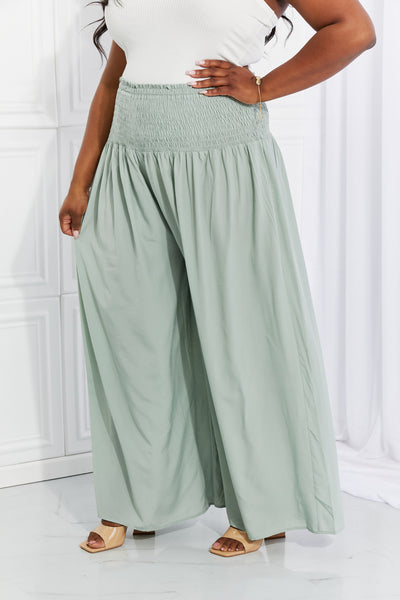 Beautiful You Smocked Palazzo Pants in Sage  Southern Soul Collectives 