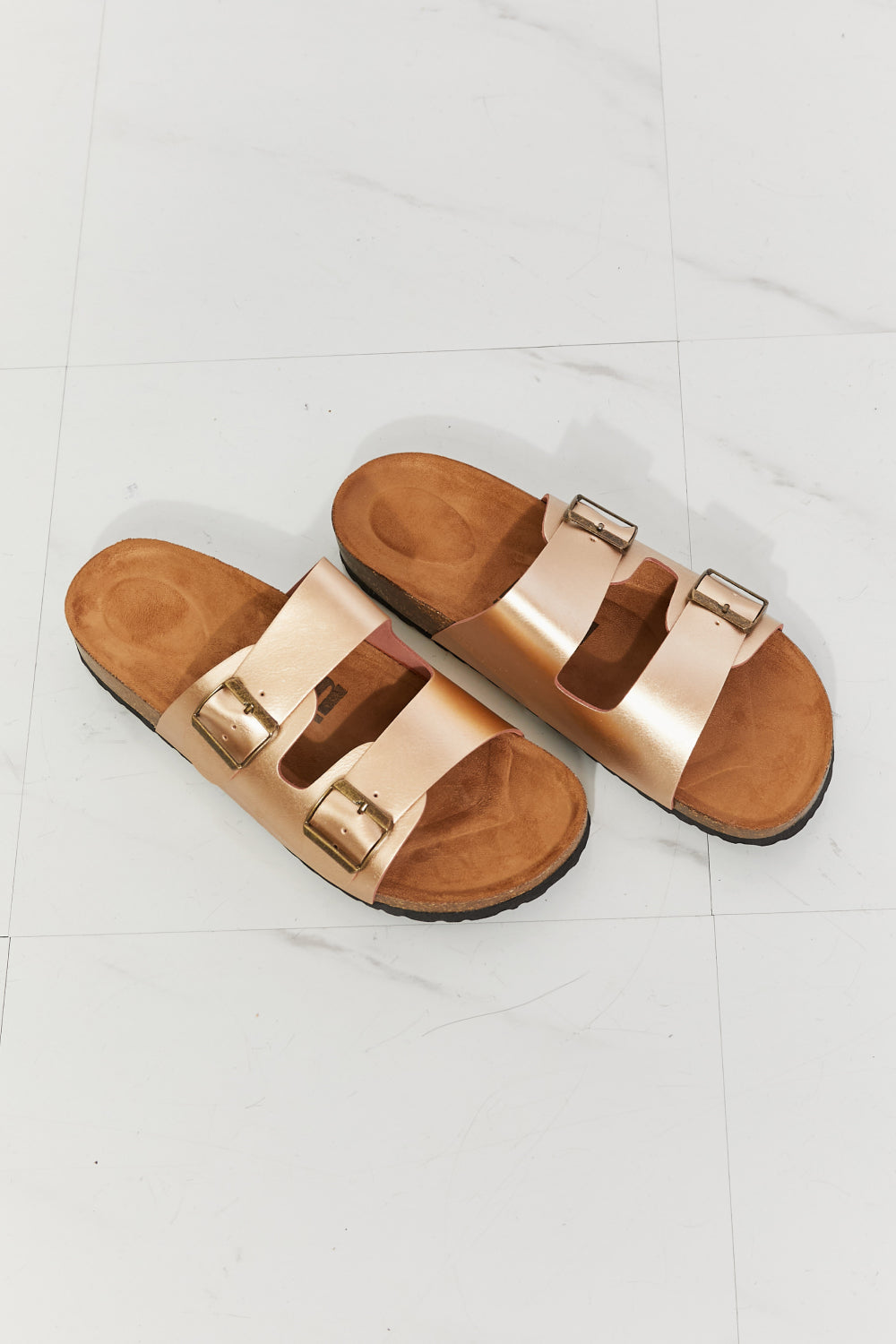 Best Life Double-Banded Slide Sandal in Gold  Southern Soul Collectives 