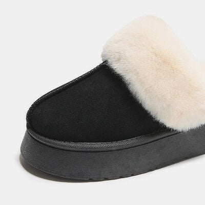 Center-Seam Furry Chunky Platform Slippers  Southern Soul Collectives