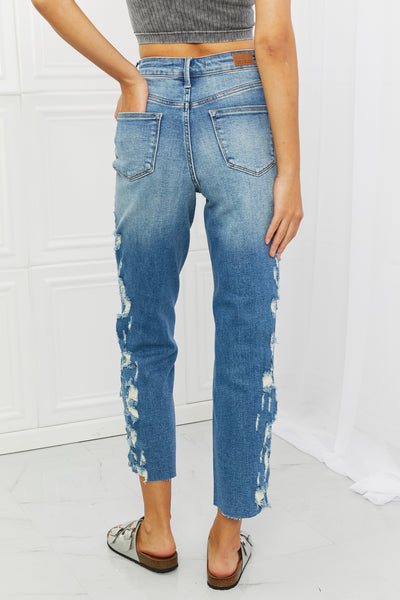 Judy Blue Laila Full Size Straight Leg Distressed Jeans  Southern Soul Collectives 