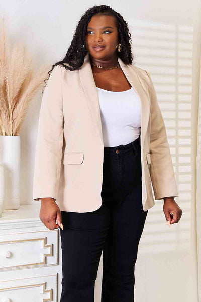 Double Take Shawl Collar Long Sleeve Blazer  Southern Soul Collectives 