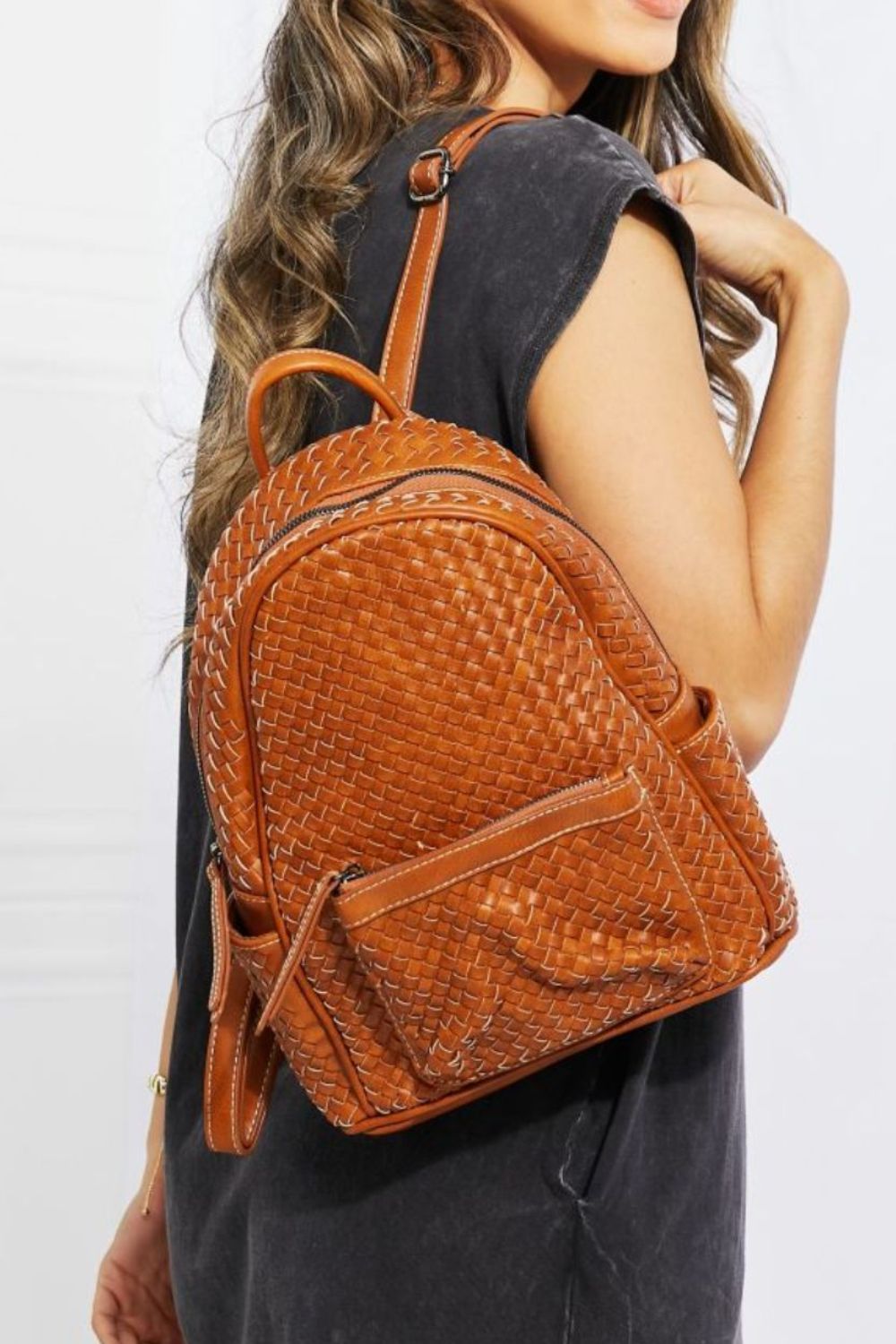 Chic Vegan Leather Woven Backpack  Southern Soul Collectives 