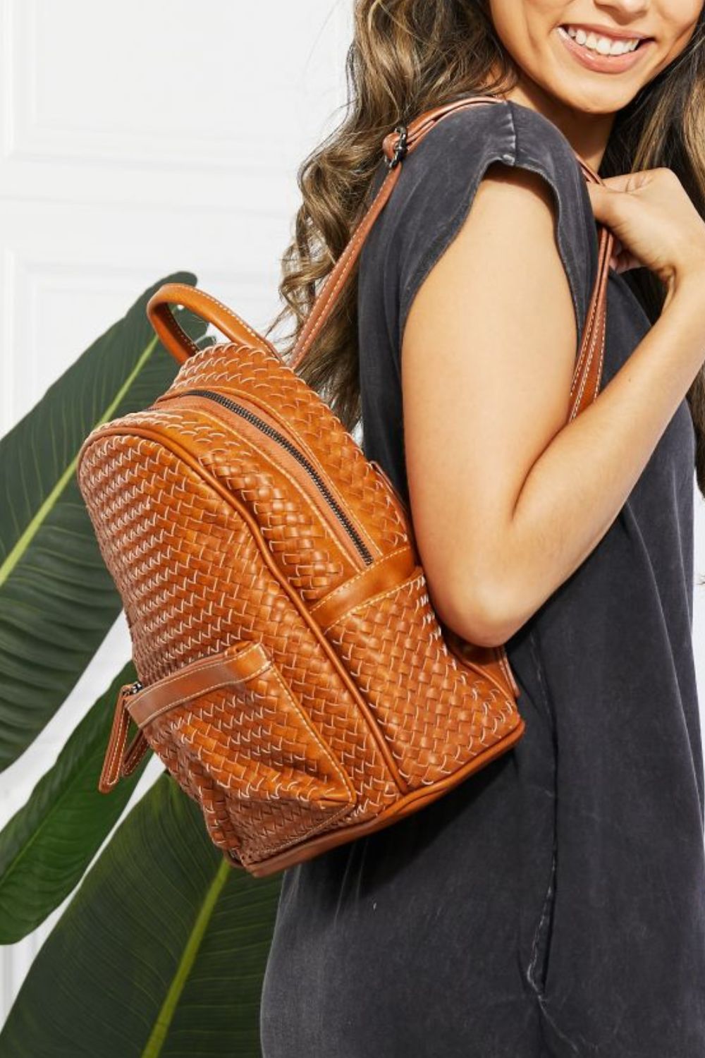 Chic Vegan Leather Woven Backpack  Southern Soul Collectives 