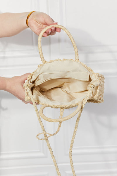 Justin Taylor Feeling Cute Rounded Rattan Handbag in Ivory  Southern Soul Collectives 