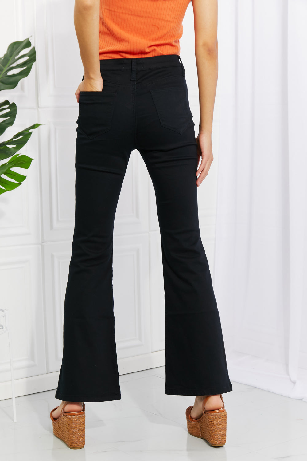 Zenana Clementine High-Rise Bootcut Pants in Black  Southern Soul Collectives 