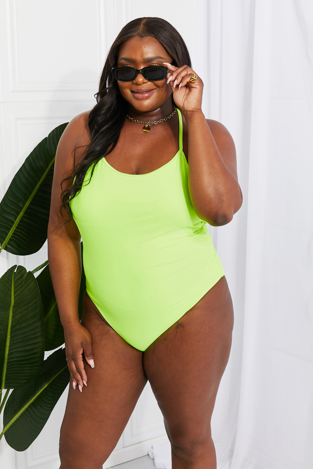 High Tide One-Piece Swimsuit  in Lemon-Lime  Southern Soul Collectives 