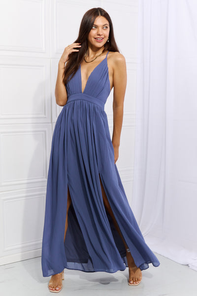 OneTheLand Captivating Muse Open Crossback Maxi Dress  Southern Soul Collectives 