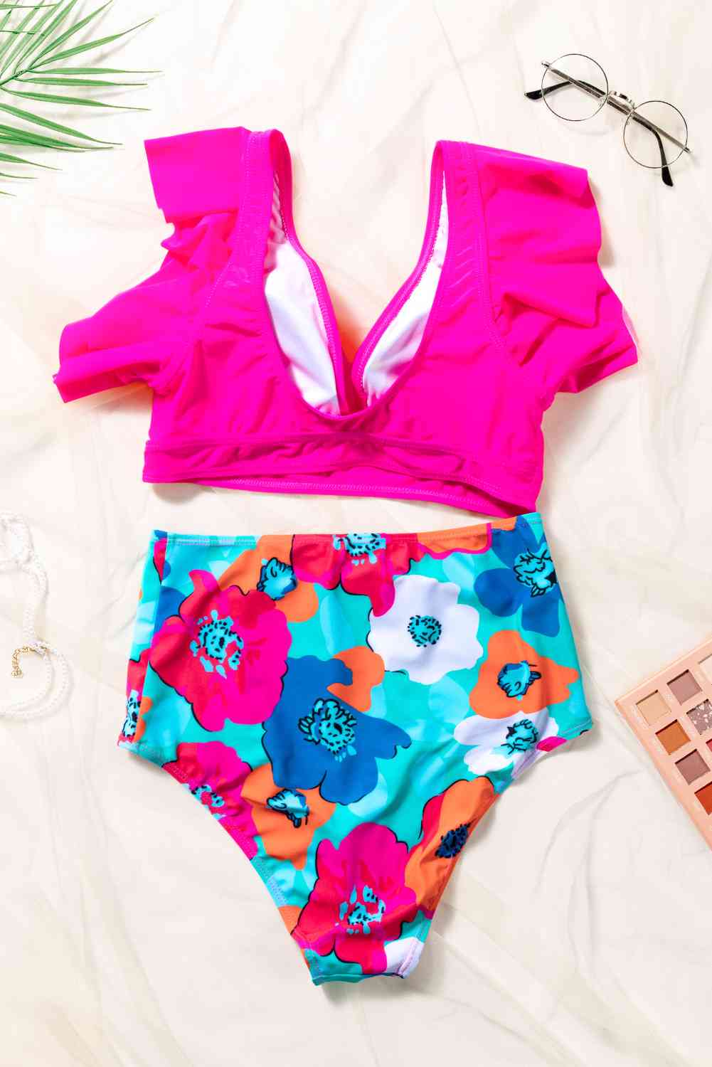 Cropped Swim Top and Floral Bottoms Set  Southern Soul Collectives