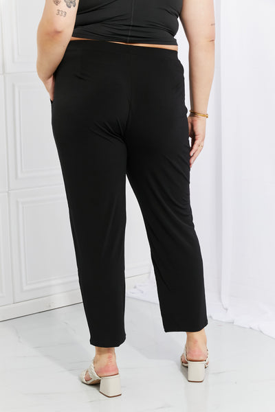 Zenana Amelia Black Cropped Pleated Pants  Southern Soul Collectives 