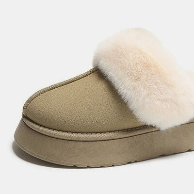 Center-Seam Furry Chunky Platform Slippers  Southern Soul Collectives