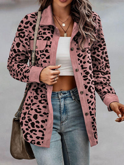 Full Size Leopard Buttoned Jacket  Southern Soul Collectives 