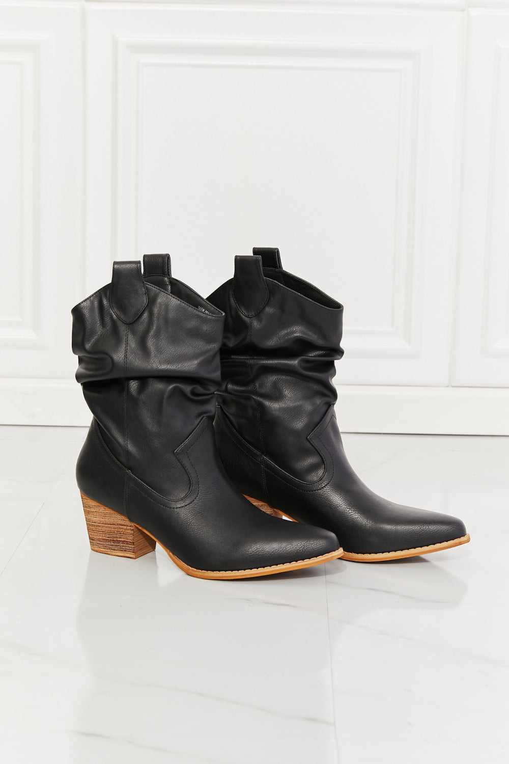 Better in Texas Scrunch Cowboy Boots in Black - Southern Soul Collectives