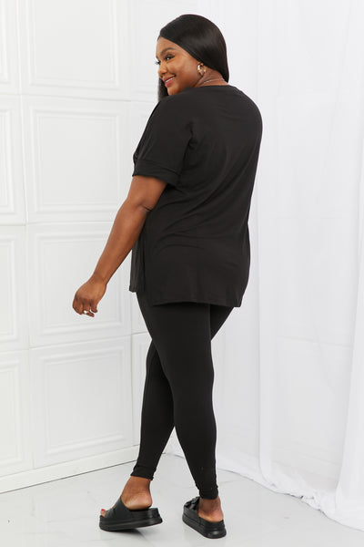 Zenana Self Love Brushed DTY Microfiber Lounge Set in Black  Southern Soul Collectives 