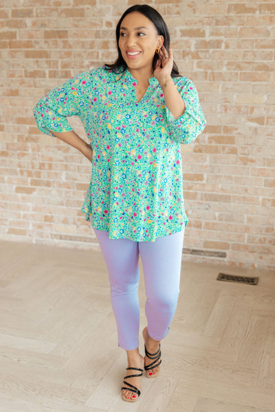 Lizzy Top in Emerald Floral Tops Southern Soul Collectives